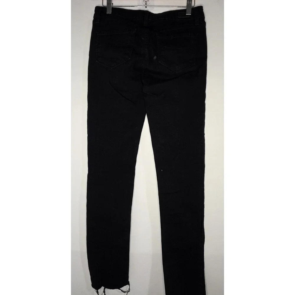 Paige Jeans Womens‎ Size 28 Skyline Skinny Black Distressed Denim Jeans Pants